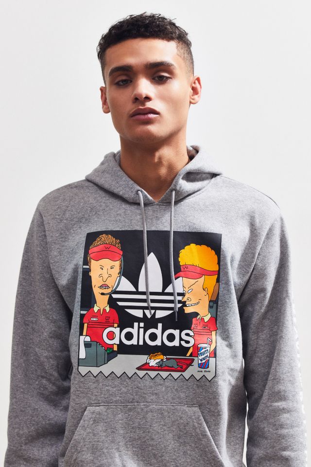 Adidas x beavis clearance and butthead grey hoodie