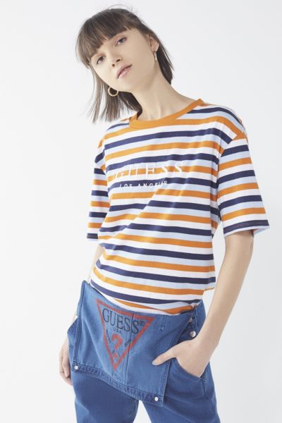 GUESS + UO Striped Logo Tee | Urban Outfitters