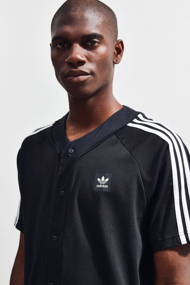 adidas Originals Baseball Jersey in Black for Men