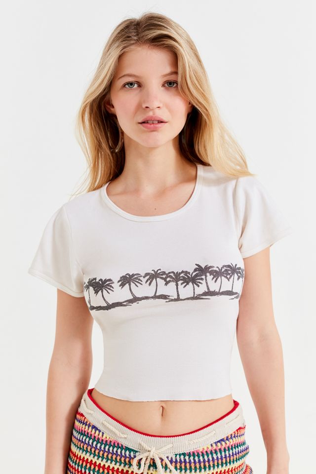Truly Madly Deeply Palm Tree Baby Tee | Urban Outfitters