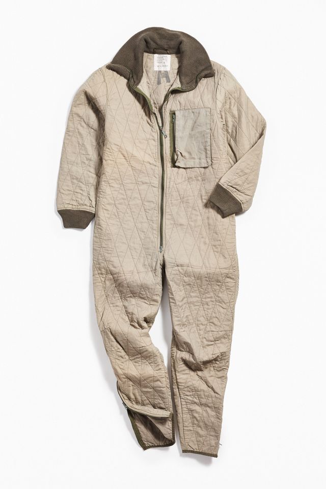 Vintage Quilted Taupe Coverall Urban Outfitters