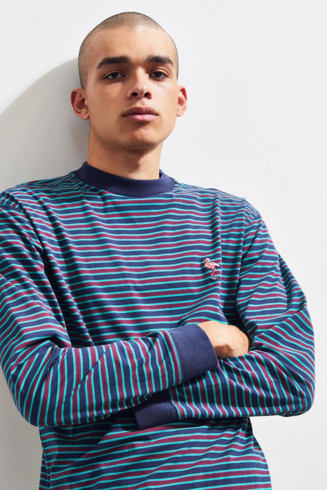 UO Embroidered Mock Neck Long Sleeve Tee