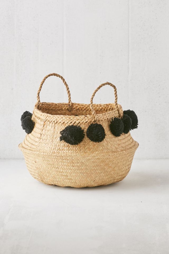 Pompom Wicker Basket - Set Of 2 #4