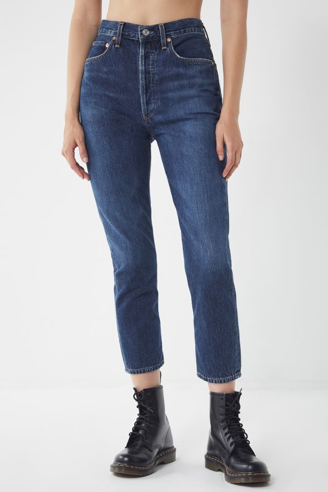 AGOLDE Riley High Rise Straight Leg Cropped Jean Desolate