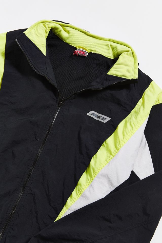 Vintage Nike Black + Lime Windbreaker Jacket #1