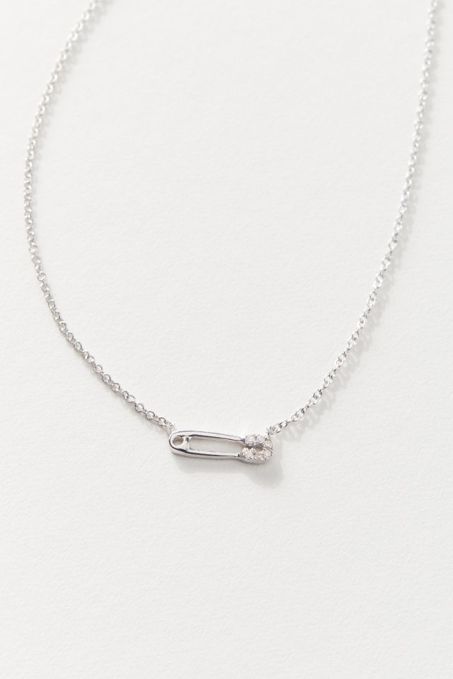 Adina Reyter Pavé Safety Pin Necklace
