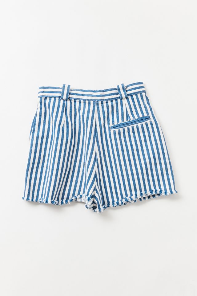 Vintage ‘90s Frayed Hem Stripe Denim Short #2
