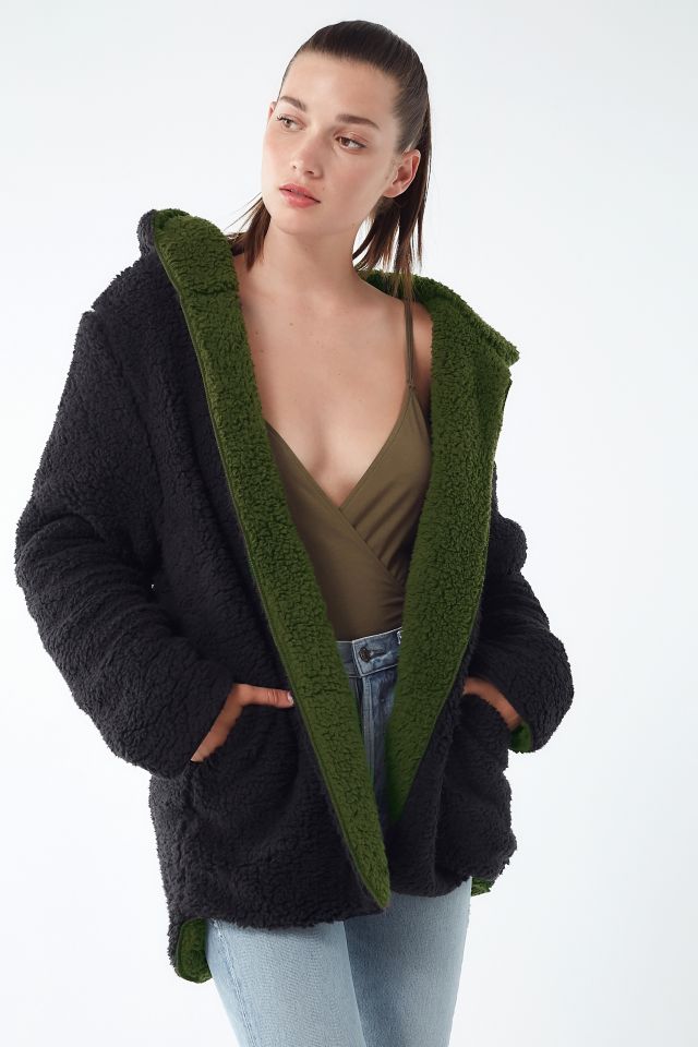 Urban outfitters fluffy reversible jacket sale