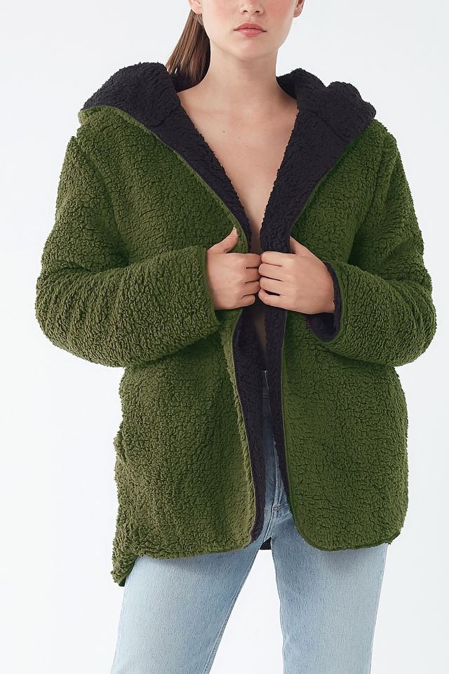 UO Carmella Cozy Reversible Teddy Coat #3