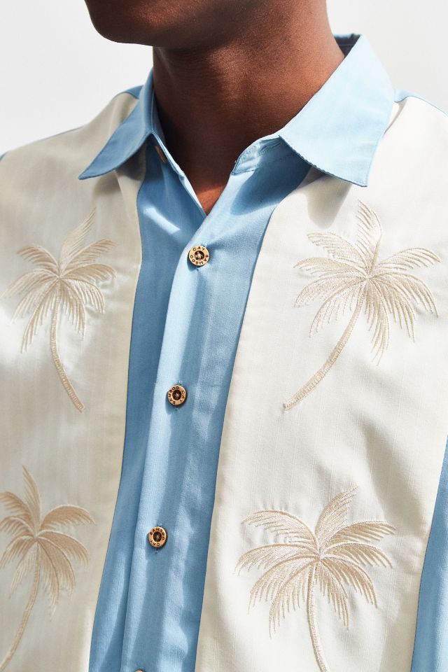 Bamboo Cay Embroidered Palms Panel Short Sleeve Button-Down Shirt #4