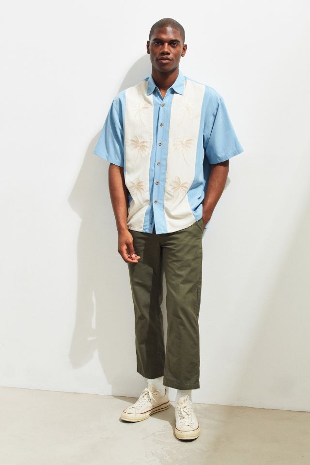 Bamboo Cay Embroidered Palms Panel Short Sleeve Button-Down Shirt #5