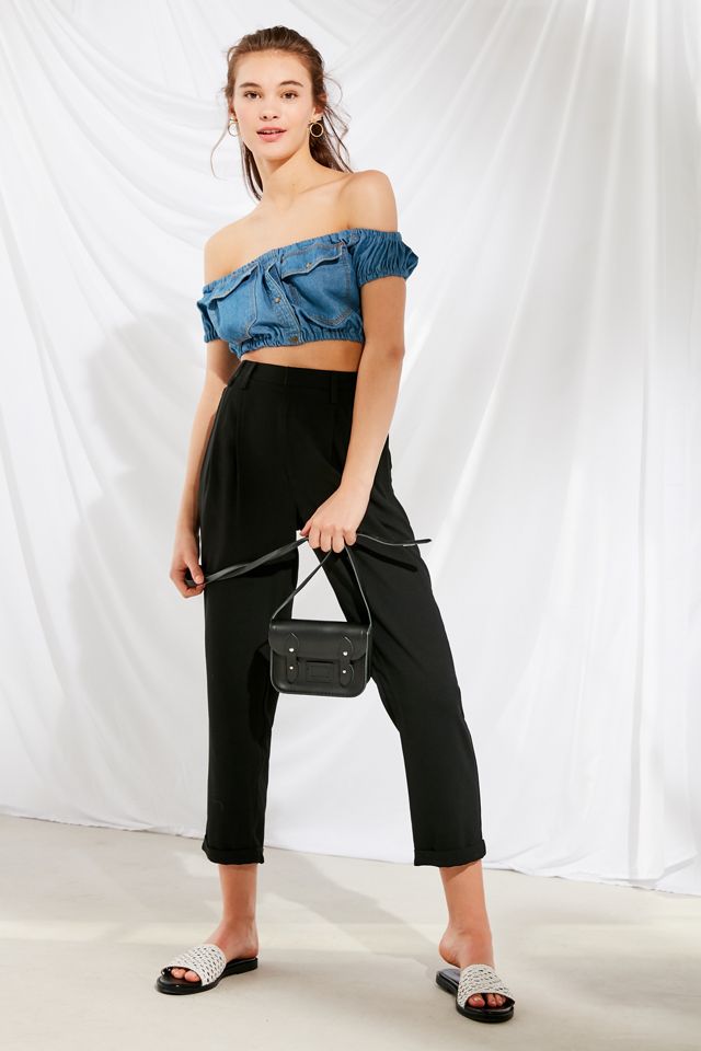Urban Renewal Recycled Off-The-Shoulder Cropped Denim Top #3