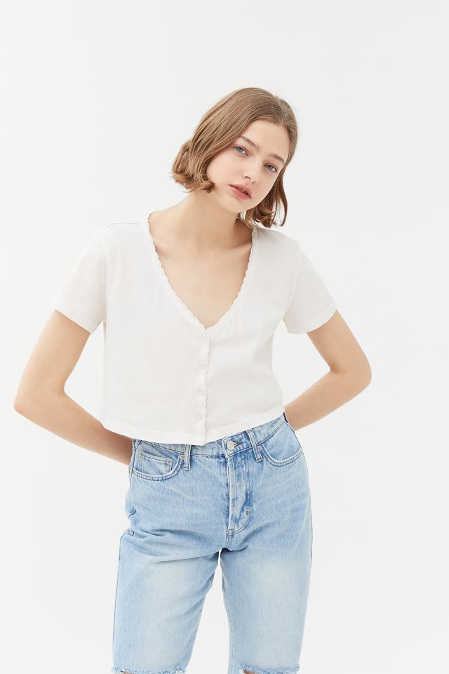 T-shirt court boutonné Wynne UO #2