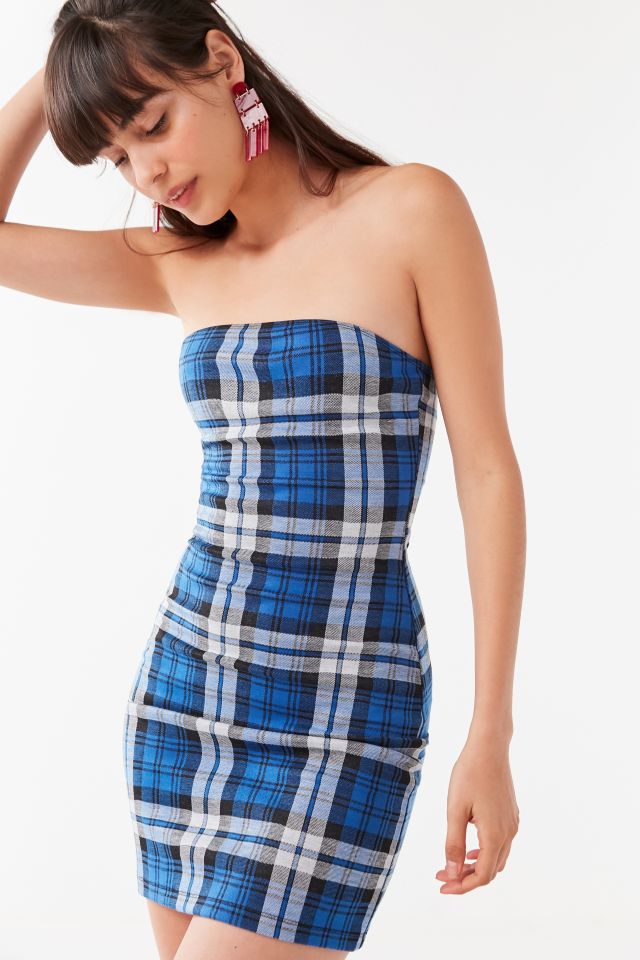 Plaid clearance strapless dress