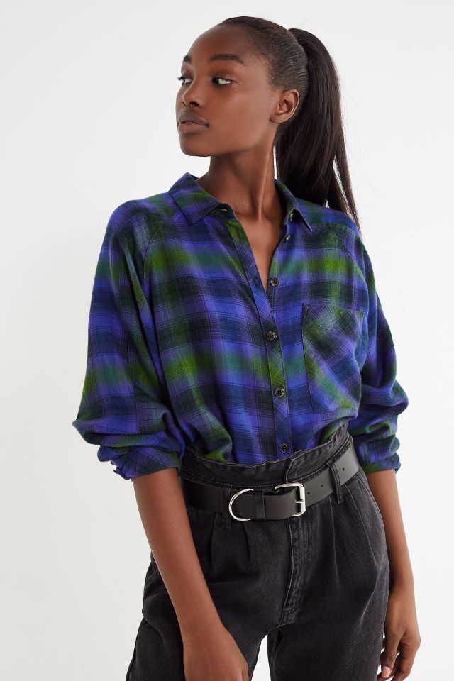 UO Brendan Drapey Flannel Button-Down Shirt | Urban Outfitters