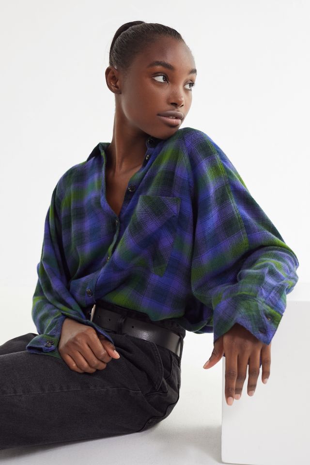 UO Brendan Drapey Flannel Button-Down Shirt #3