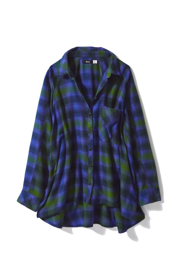 UO Brendan Drapey Flannel Button-Down Shirt #4