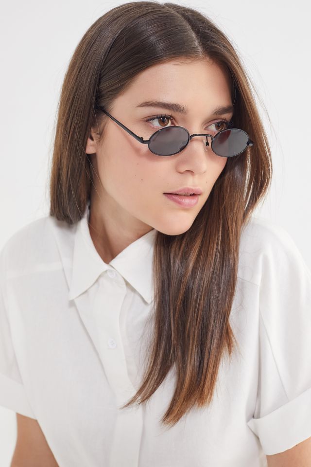 Sel Slim Oval Metal Sunglasses