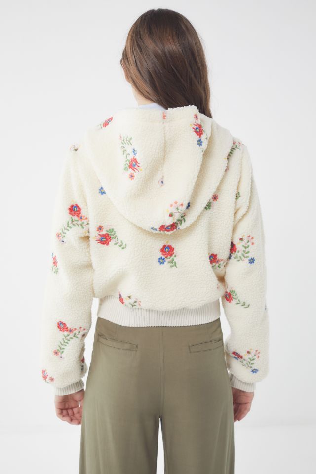UO Fuzzy Sherpa Fleece Hooded Bomber Jacket #2