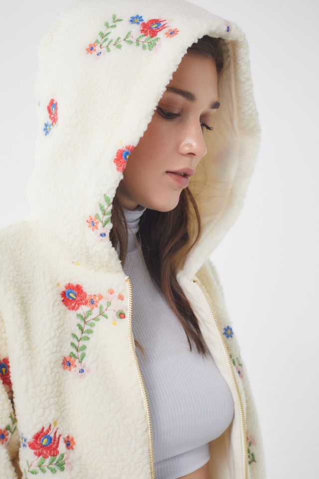 UO Fuzzy Sherpa Fleece Hooded Bomber Jacket #3