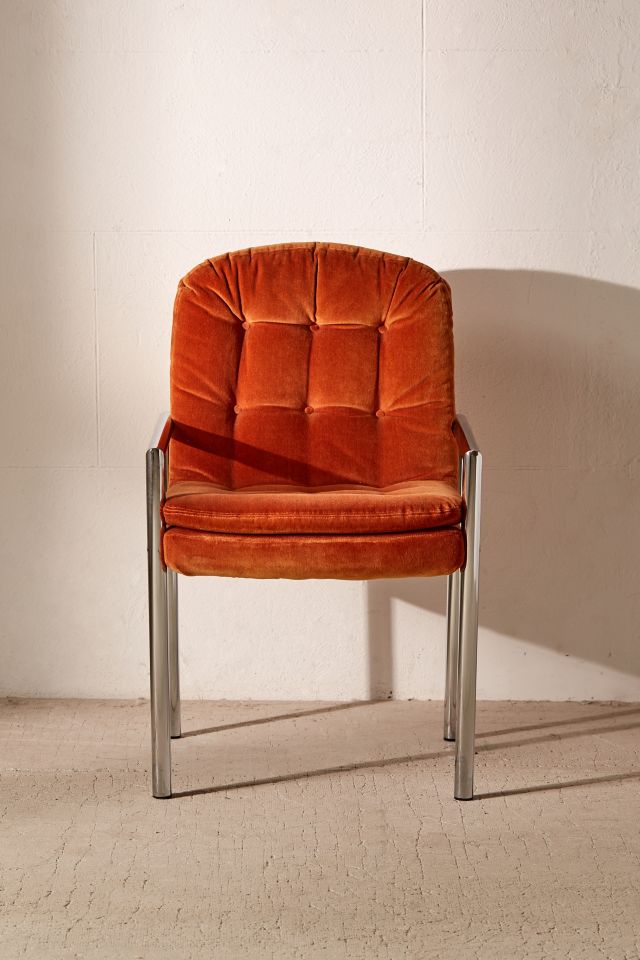 Casa Shop For Urban Renewal One-Of-A-Kind Peach Velvet Mid-Century Chair #1