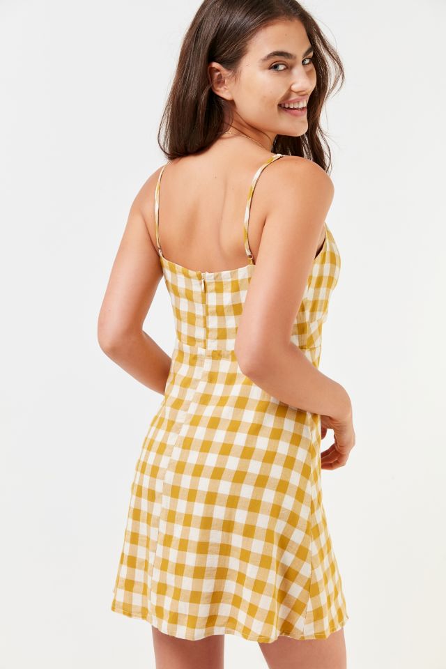 UO Gingham Twist-Front Dress #2
