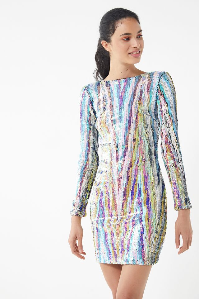 Dress The Population Lola Sequin Long Sleeve Dress #1