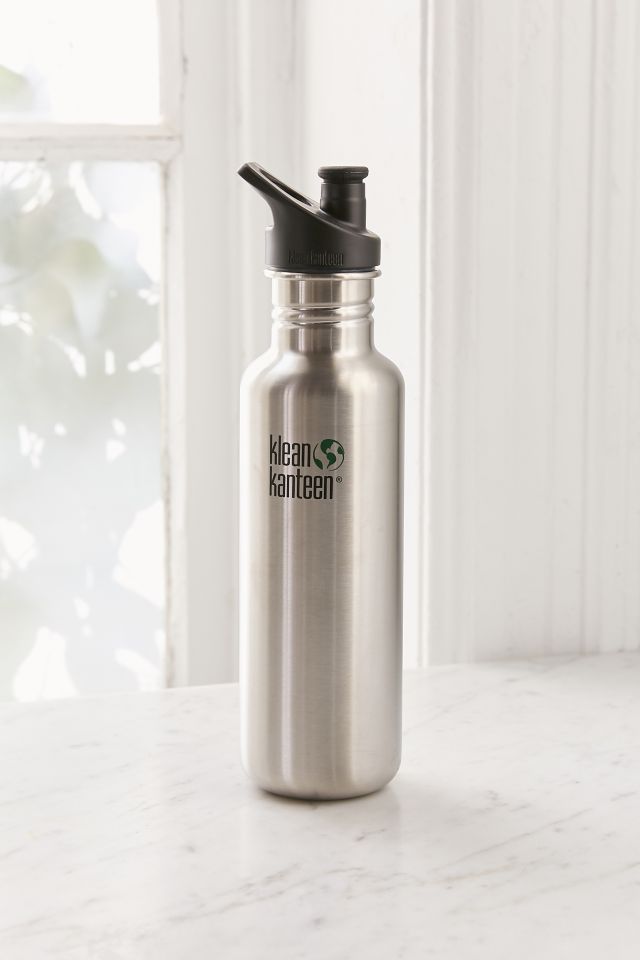 Klean Kanteen Water Bottle, Classic, Sport Cap, 27 Ounce Brushed Stainless Steel