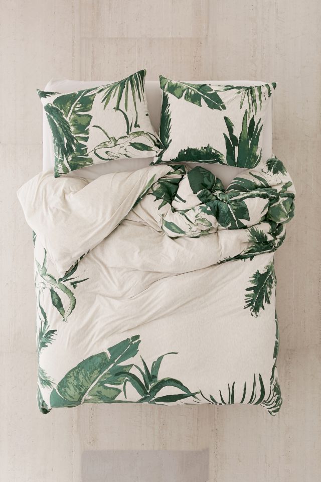 Expressive Palms Jersey Duvet Cover #1