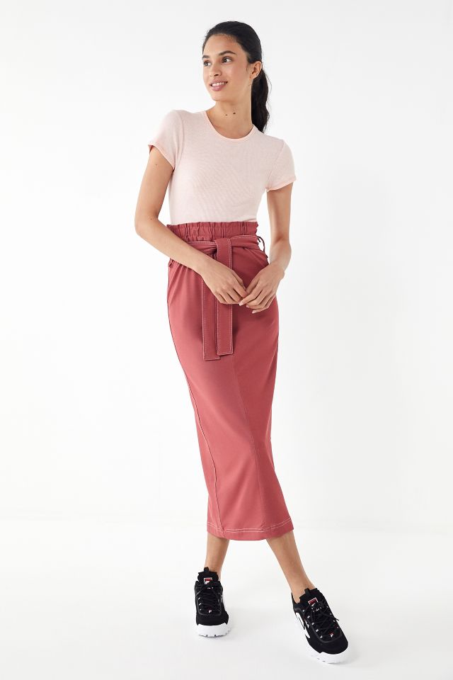 Paperbag midi skirt hot sale