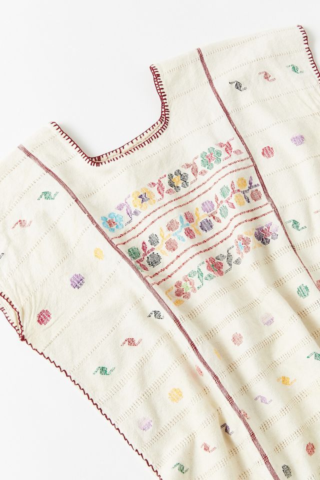 Vintage ‘70s Multicolored Embroidered Geo Shirt #1