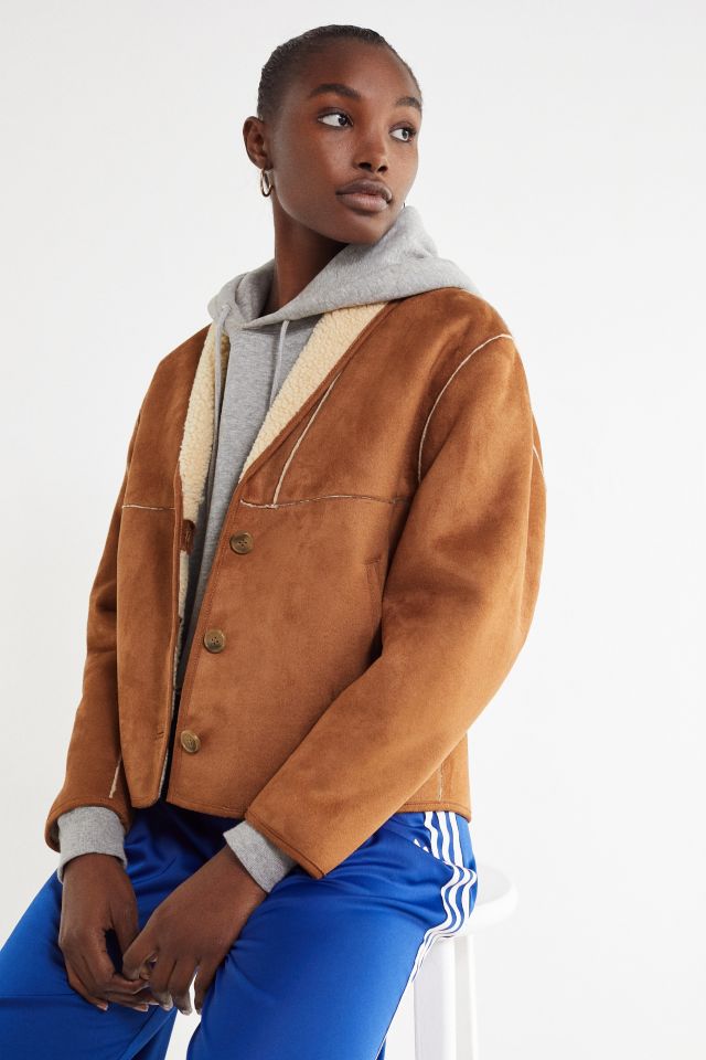 UO Easton Faux Suede Sherpa Jacket #2