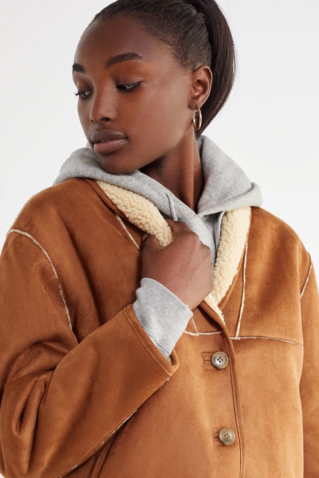 UO Easton Faux Suede Sherpa Jacket #3