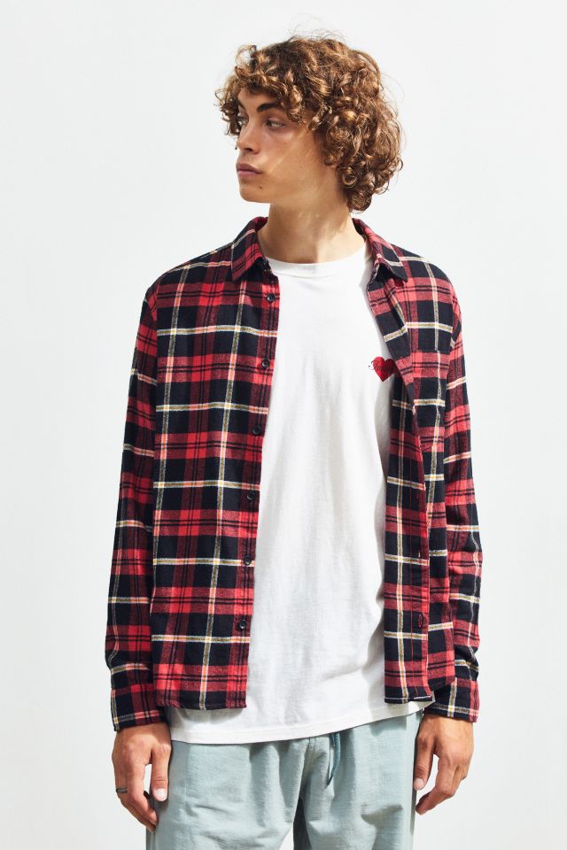 UO Cozy Plaid Flannel Button-Down Shirt | Urban Outfitters