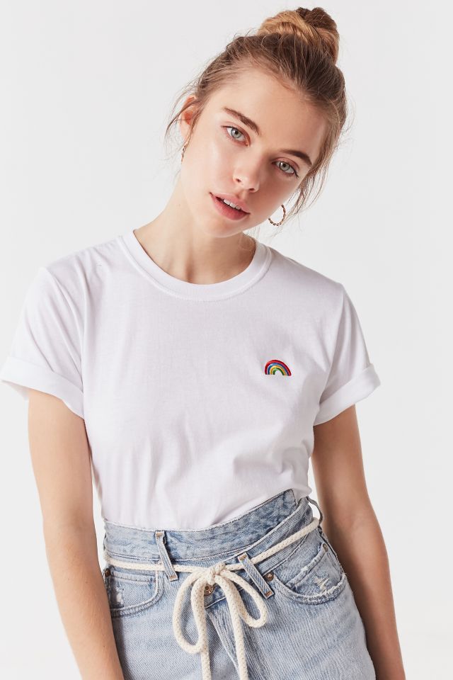 UO Embroidered Rainbow Tee #1