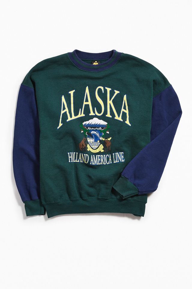 Vintage Alaska Colorblocked Crew Neck Sweatshirt