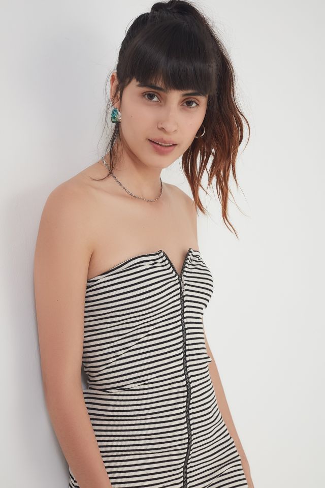 UO Striped Zipper Tube Dress #1