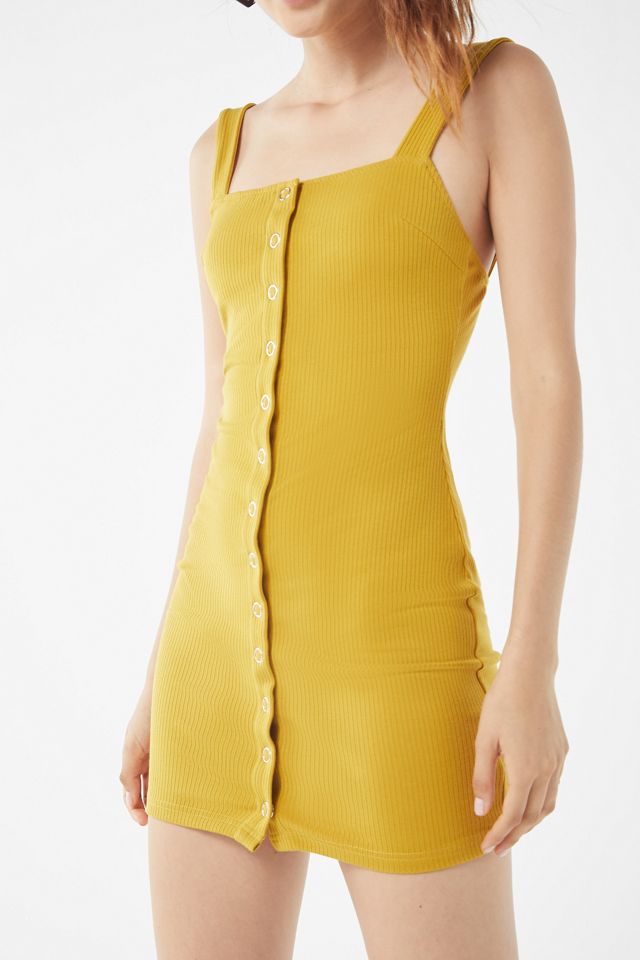 UO Ribbed Knit Snap Button-Down Mini Dress #3