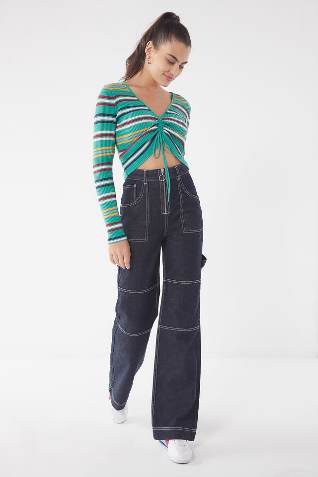 UO Cinch-Front Striped Sweater #2