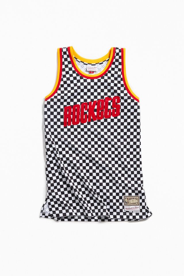 Mitchell Ness Houston Rockets Checkered Swingman Basketball Jersey Urban Outfitters