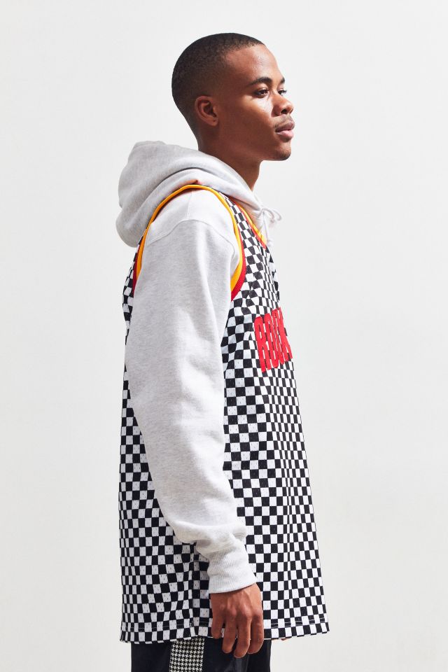 Maillot d’ailier de basketball en damier Houston Rockets Mitchell & Ness #2