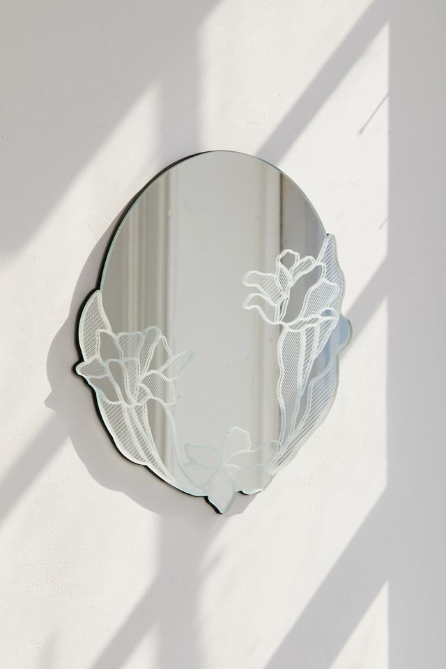 Poppy Floral Round Wall Mirror #1