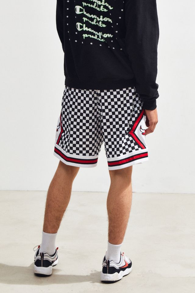 Mitchell & Ness Chicago Bulls Checkerboard Swingman Shorts for Men