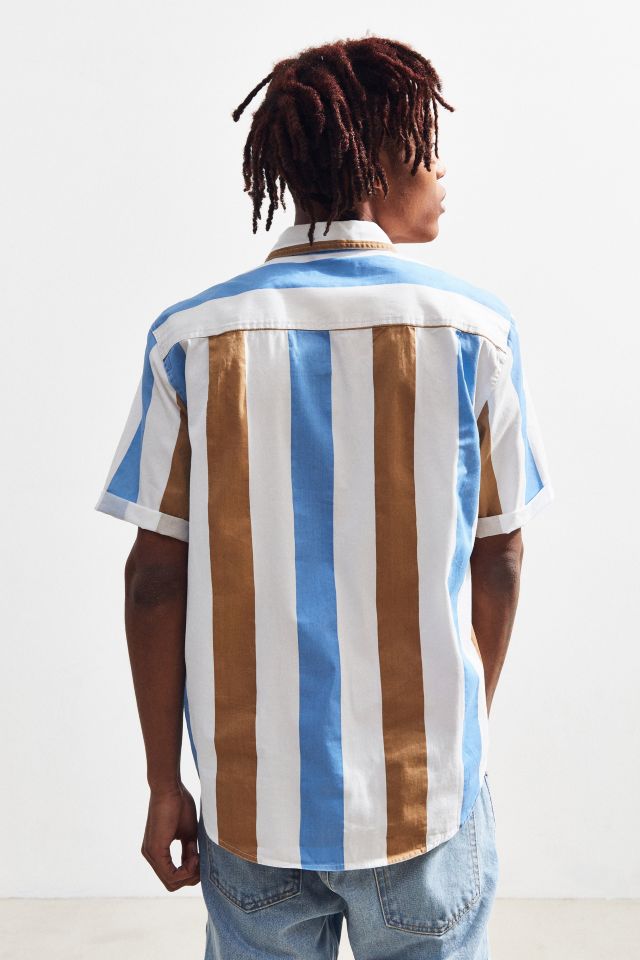 UO Striped Short Sleeve Button-Down Shirt #3