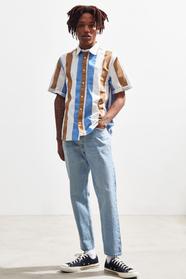 UO Striped Short Sleeve Button-Down Shirt #5