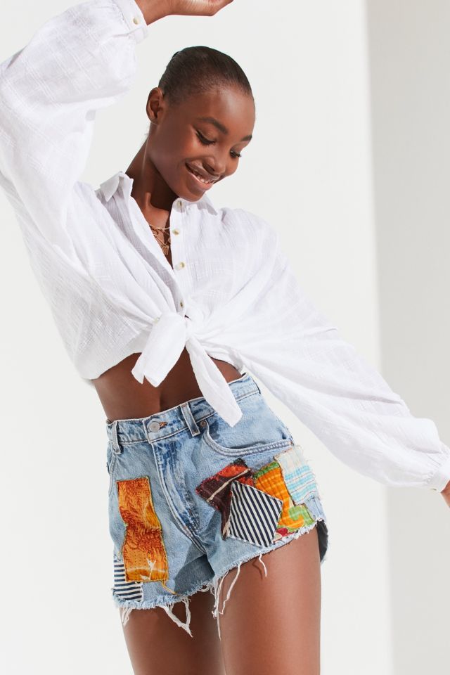 Urban Renewal Remade Quilted Patch Levi's Denim Short | Urban Outfitters