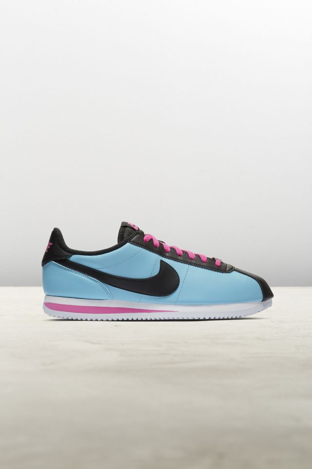 Nike cortez blue and clearance pink