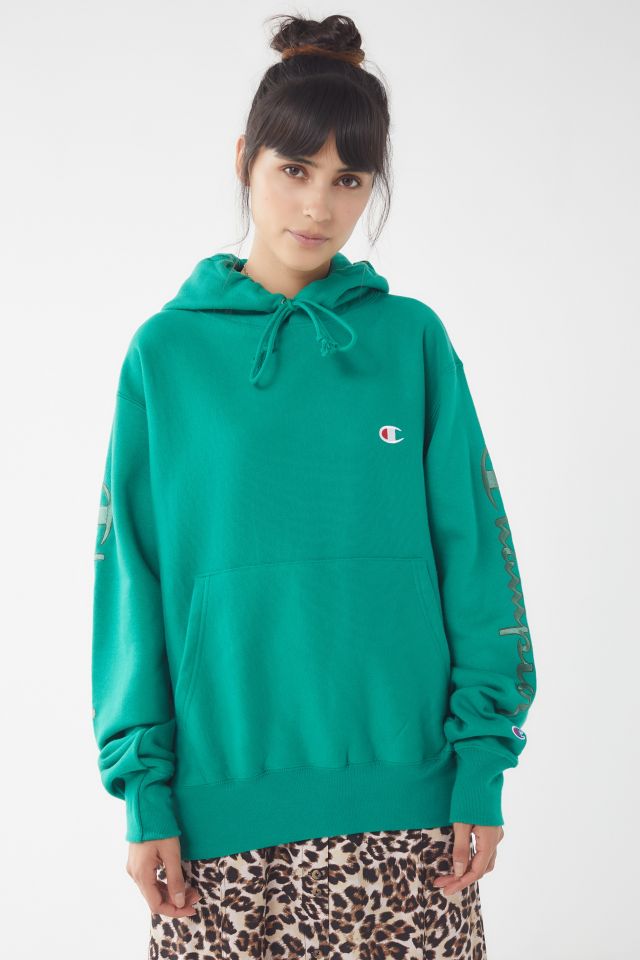 Urban outfitters green champion 2024 hoodie