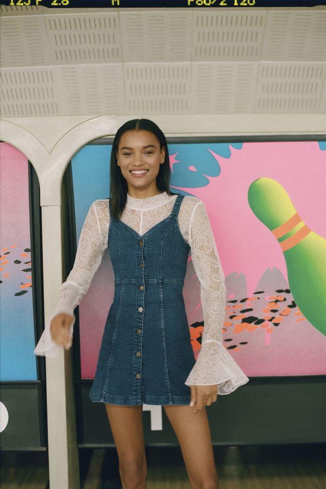 UO Lilith Denim Button-Front Dress #1