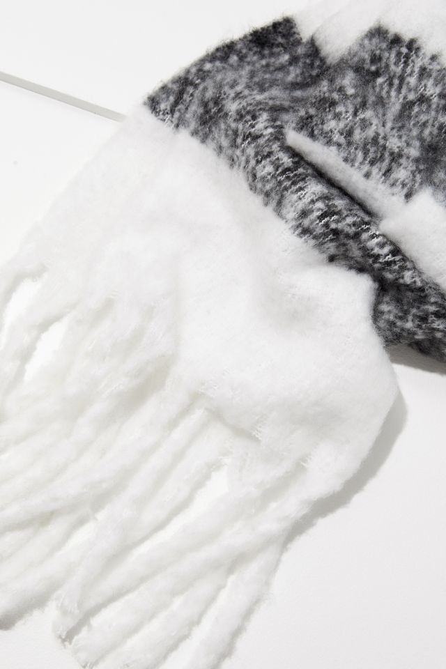 Cozy Nubby Striped Oblong Scarf #2